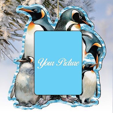 Penguin's Family Ornament Picture Frame Ornament For Photo By G. Debrekht