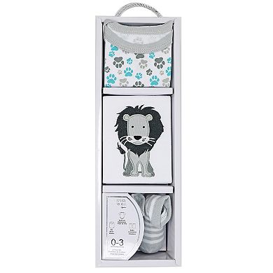 Baby Boys And Girls 3 Piece Lion Bodysuit Boxed Clothing Gift Set