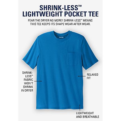 Kingsize Men's Big & Tall Shrink-less Lightweight Pocket Crewneck T-shirt