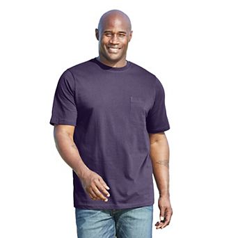 Kingsize Men's Big & Tall Shrink-less Lightweight Pocket Crewneck T-shirt