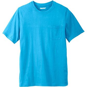 Kingsize Men's Big & Tall Shrink-less Lightweight Pocket Crewneck T-shirt