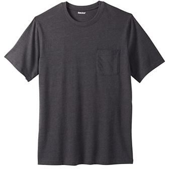 Kingsize Men's Big & Tall Shrink-less Lightweight Pocket Crewneck T-shirt