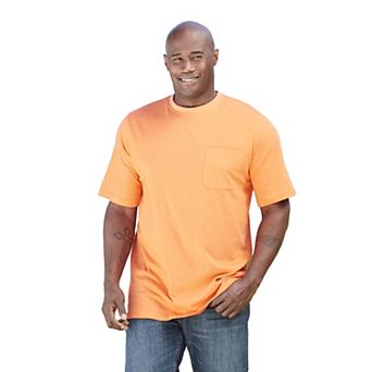 Kingsize Men's Big & Tall Shrink-less Lightweight Pocket Crewneck T-shirt