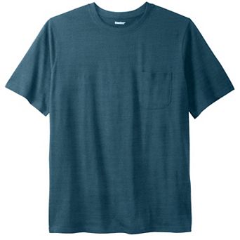Kingsize Men's Big & Tall Shrink-less Lightweight Pocket Crewneck T-shirt