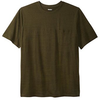 Kingsize Men's Big & Tall Shrink-less Lightweight Pocket Crewneck T-shirt