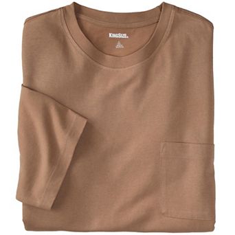 Kingsize Men's Big & Tall Shrink-less Lightweight Pocket Crewneck T-shirt