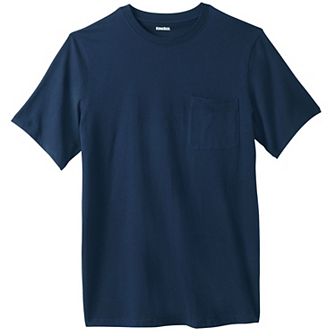 Kingsize Men's Big & Tall Shrink-less Lightweight Pocket Crewneck T-shirt