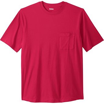 Kingsize Men's Big & Tall Shrink-less Lightweight Pocket Crewneck T-shirt
