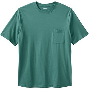 Kingsize Men's Big & Tall Shrink-less Lightweight Pocket Crewneck T-shirt