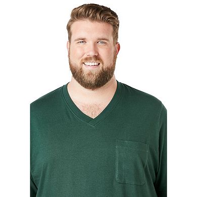 KingSize Men's Big & Tall Shrink-Less Lightweight V-Neck Pocket T-Shirt