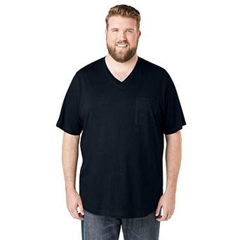 KingSize Men's Big & Tall Shrink-Less Lightweight V-Neck Pocket T-Shirt