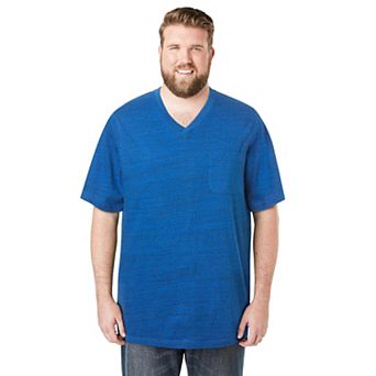 Kingsize Men's Big & Tall Shrink-less Lightweight V-neck Pocket T-shirt