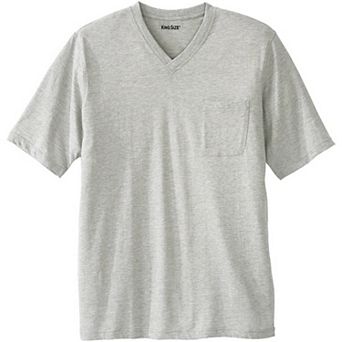 KingSize Men's Big & Tall Shrink-Less Lightweight V-Neck Pocket T-Shirt