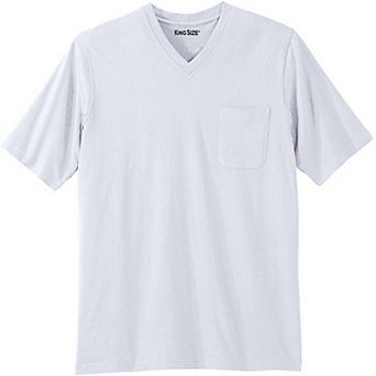 KingSize Men's Big & Tall Shrink-Less Lightweight V-Neck Pocket T-Shirt