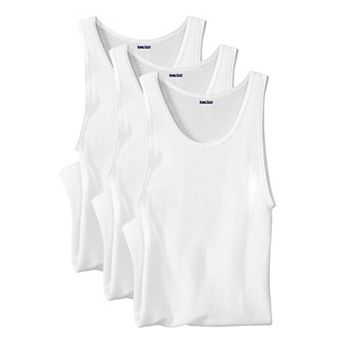 Kingsize Men's Big & Tall Ribbed Cotton Tank Undershirt 3-pack
