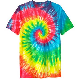 Kingsize Men's Big & Tall Lightweight Longer-length Tie-dye Crewneck Tee