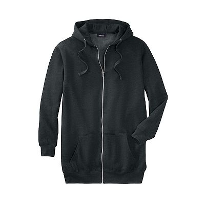 KingSize Men's Big Tall Longer-Length Fleece Full Zip Hoodie