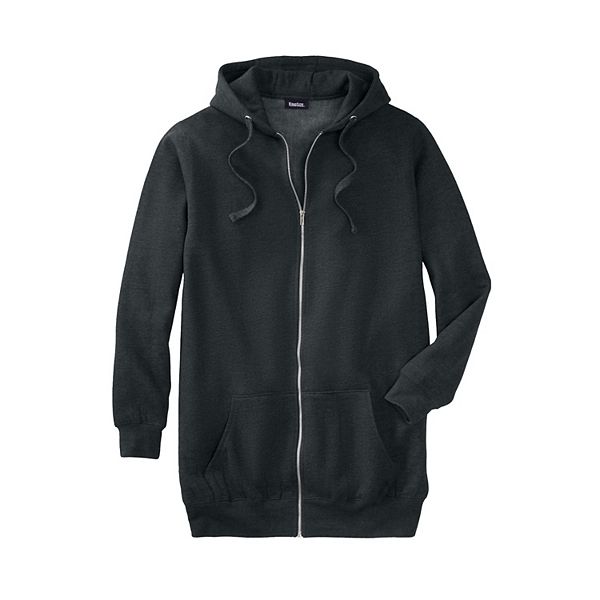 KingSize Men's Big & Tall Longer-Length Fleece Full Zip Hoodie