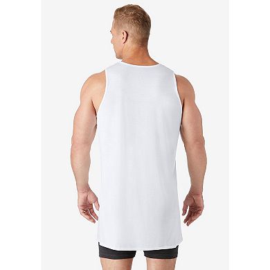 Kingsize Men's Big & Tall Longer Length Ribbed Cotton Tank