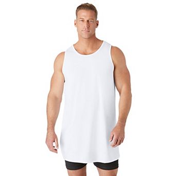 Kingsize Men's Big & Tall Longer Length Ribbed Cotton Tank