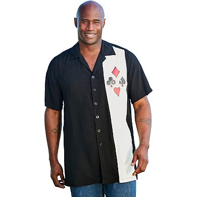 Kingsize Men's Big & Tall Colorblock Camp Shirt