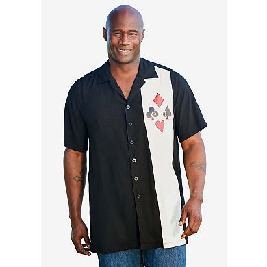 KingSize Men's Big & Tall Colorblock Camp Shirt