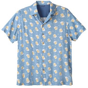 KingSize Men's Big & Tall Colorblock Camp Shirt