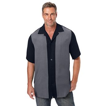 Kingsize Men's Big & Tall Colorblock Camp Shirt