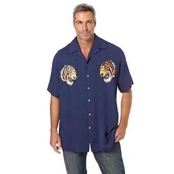 Kingsize Men's Big & Tall Colorblock Camp Shirt