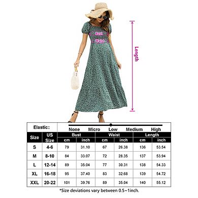 Womens Summer Spring Smocked Wedding Guest Maternity Maxi Dress Casual Short Sleeve Floral Long