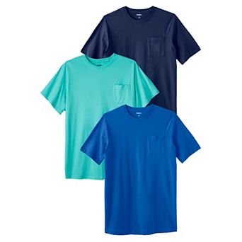 Kingsize Men's Big & Tall 3-pack Longer Length Pocket Crewneck