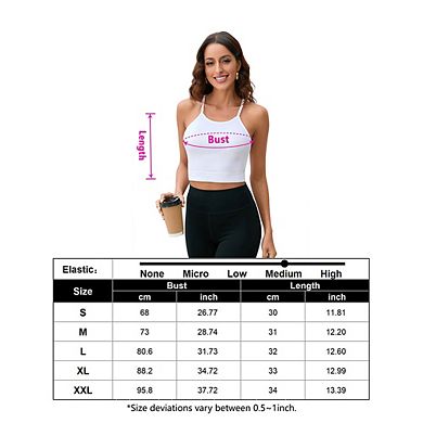 Womens Summer Basic Tank Tops Sleeveless Crew Neck Casual Bustier Crop Top