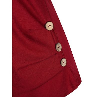 Maternity Shirt Side Button And Ruched Maternity Tunic Tops Long Short Sleeve T-shirts