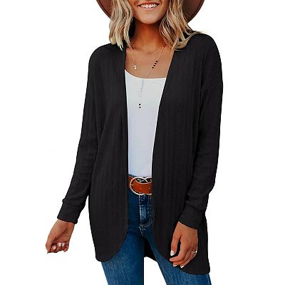 qolati Womens Oversized Cardigan Sweaters Lightweight Open Front