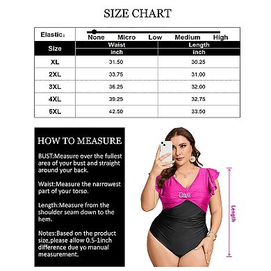 Women's Plus Size Tummy Control Swimsuit One Piece Slimming Bathing Suit Halter Push Up Swimwear