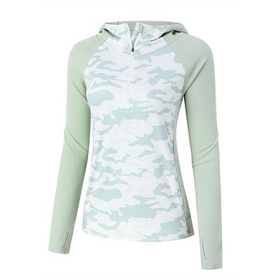 Women's Pullover Hoodie With Thumb Holes Long Sleeve Solid Zipper