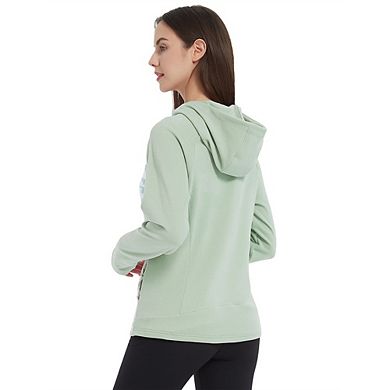 Women's Pullover Hoodie With Thumb Holes Long Sleeve Solid Zipper Tops For Women With Pocket