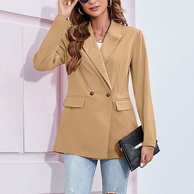 Women's Blazers Casual Oversized Long Sleeve Open Front Lapel Lightweight Suit