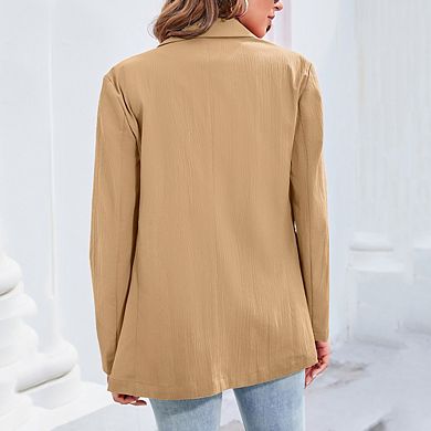 Women's Blazers Casual Oversized Long Sleeve Open Front Lapel Lightweight Suit