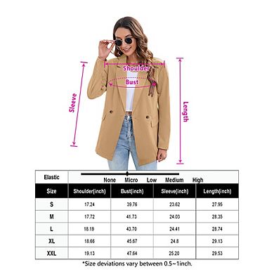 Women's Blazers Casual Oversized Long Sleeve Open Front Lapel Lightweight Suit