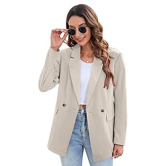 Women's Blazers Casual Oversized Long Sleeve Open Front Lapel Lightweight Suit