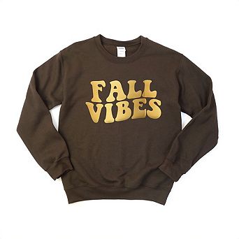 Fall Vibes Retro Raised Print Sweatshirt