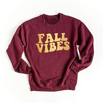 Fall Vibes Retro Raised Print Sweatshirt