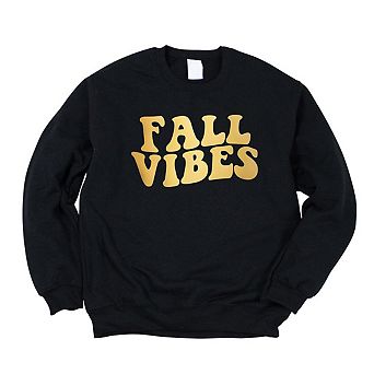 Fall Vibes Retro Raised Print Sweatshirt