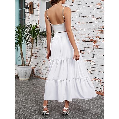 white beach skirt dress Kids White Maxi Skirt | Maxi Skirt Kids main image 1