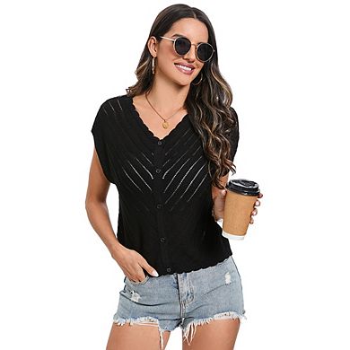 Women's V-neck Sleeveless Knit Sweater Vest Casual Solid Tank Top