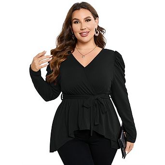 Plus Size Tops Women T Shirts Casual Square Neck Empire Waist Tunic Tops