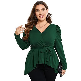Plus Size Tops Women T Shirts Casual Square Neck Empire Waist Tunic Tops