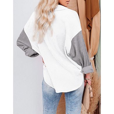 Womens Button Down Shirts Dressy Casual Work Shirt Long Sleeve Oversized Tops