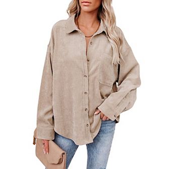Womens Button Down Shirts Dressy Casual Work Shirt Long Sleeve Oversized Tops